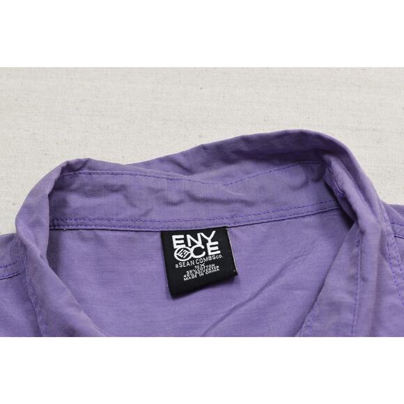 Men's Sean Combs ENYCE Purple Short Sleeve Button Down Shirt Size L - Picture 8 of 8